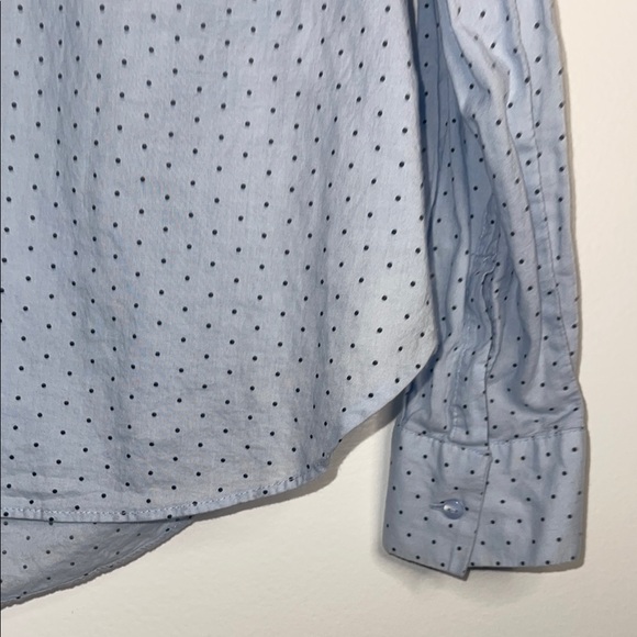 H&M womens cotton blouse size 14 Light Blue partial Button Down business casual - Picture 8 of 17